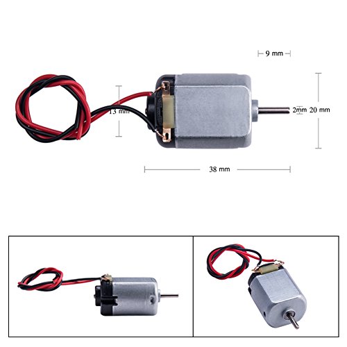 6 Set DC Motor Mini Electric Motor 1.5-3V 15000RPM with 2 x 1.5V AA Battery Holder Case with Motor Mounting Bracket Holder and 1.2M Copper Wire for DIY Electric Car by Topoox