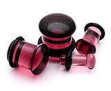 Purple Single Flare Glass Plugs - 4g - 5mm - Sold As a Pair