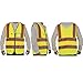 SHORFUNE High Visibility Safety Vest with Pockets, Mic Tab, Reflective Strips and Zipper, ANSI/ISEA Standards,Yellow,XL