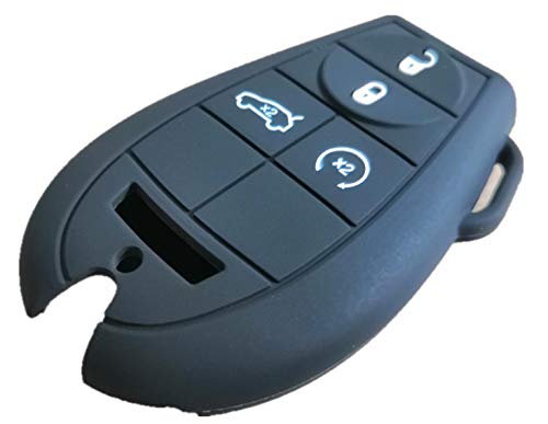 KAWIHEN Silicone Key Fob Cover Protector Keyless Entry Case Holder For Chrysler 300 T&C Dodge Challenger SRT8 Dart Charger Durango Journey Grand Caravan Jeep Commander Grand Cherokee IYZ-C01C M3N5WY78 - Thumbnail 3