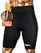 Junlan Sweat Shorts for Men Sauna Suit Mens Body Shaper Sweat Sauna Neoprene Shorts(Black, 2X-Large)