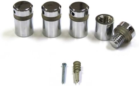 Set of 4 - 1/2" Dia. x 1/2" L. Solid Brass Sign Standoffs, Polished Chrome Finish; Architectural Quality; Project your pictures, graphics and other signage out from wall.