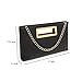 Clutch Purse for Women Evening Party Tote with Shoulder Crossbody Chain Strap Lady Handbag - Black