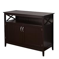 Target Marketing Systems Southport Collection Contemporary Storage Buffet With Two Cabinets and Shelf for Storage, Espresso