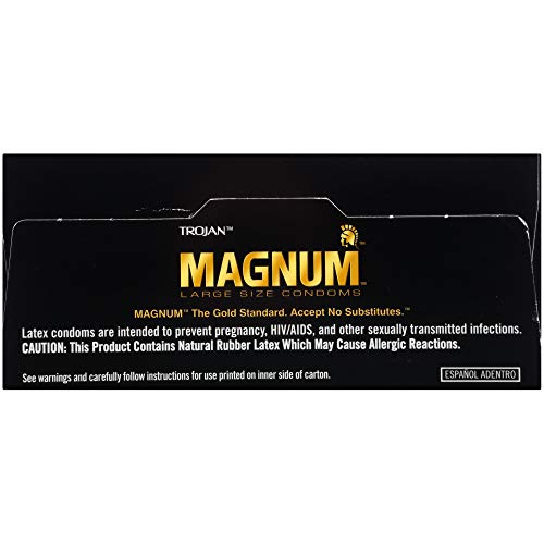 TROJAN MAGNUM LUBRICATED LARGE CONDOMS, COMFORTABLE AND SMOOTH LUBRICATED CONDOMS FOR MEN, AMERICA’S NUMBER ONE CONDOM, 36 COUNT PACK