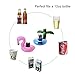 PAMASE 18 Packs Pool Inflatable Floating Drink Beverage Beer Cup Holders, Floatable Coasters of Flamingo, Coconut Palm, Lemon, Watermelon and Pineapple