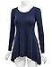 MBJ WT1178 Womens Long Sleeve Double Layer Tunic Top XL NAVY
