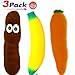 JA-RU Squishy Poop, Carrot & Stretchy Banana Fidget Toy (3 Squishies) Slow Rising Sand Filled Stress Toy. Funny Gag Gifts for Kids. Fidget Squeeze Toy. Banana Party Favors. 6448-3340-3342p