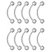 Ruifan 10PCS Clear Bioflex Acrylic Curved Barbell Snake Eyes Tongue Ring Retainer Piercing 14G 5/8