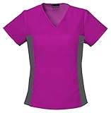 Cherokee Women's V-Neck Knit Panel Top,2874