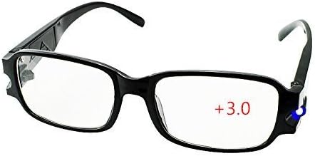 icarekit Unisex Multifunction LED Reading Glasses Presbyopia Presbyopic Lighted Magnifying Head Lamp +3.0