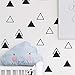 64pcs/Set Modern Vinyl Triangles Wall Decal Solid/Outline Triangles Pattern Wall Sticker DIY Home Decor Kids/Children Room Decor Stickers YYU-18 (Black)