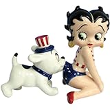Westland Giftware Betty Boop Magnetic Betty and Pudgy USA Salt and Pepper Shaker Set, 3-3/4-Inch