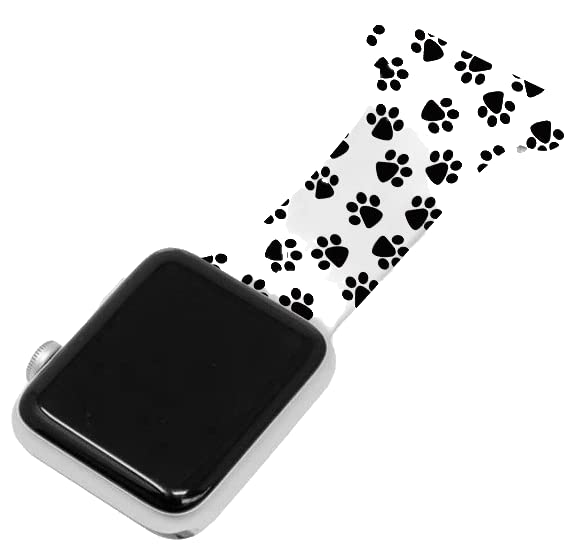 Makzib Pin Fob for Apple Watch for Nurses Midwives Doctors Healthcare Paramedics, Silicone Pin Fob, Infection Control Design Compatible with iwatch Series 6, SE,5,4,3,2,1 (42mm/44mm, White &Black)