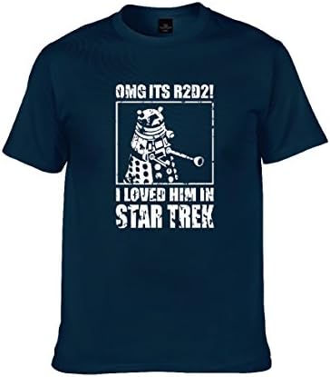 TopsHouse Men's Doctor Dalek Whovian Spring Casual Soft Cotton Fabric T-shirt Navy 3XL