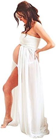 New Mommy Maternity Split Front Sheer Chiffon For Portrait&amp;Photograph (onesize, white)