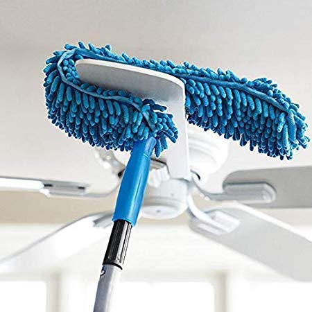 DEEJET Microfiber Duster Magic Dust Cleaner Fit Home Office Cleaning Tools Fan Duster for car Home Interior Multipurpose Fan Cleaning Brush with Long Rod (Multicolour)