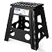 Acko 16 Inches Super Strong Folding Step Stool for Adults, Kitchen Stepping Stools, Garden Step Stool Black