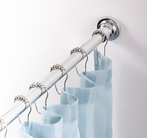 Cascading Steps in Polished Chrome, Shower Curtain or Window Drapery Tension Rod by AMG, 42" to 72" - Thumbnail 3