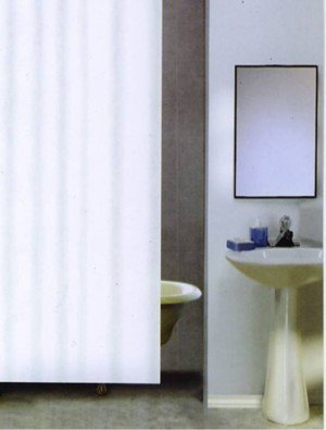 White Polyester Shower Curtain Extra Wide 250cm Wide X 200cm