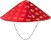 Asian Hat Chinese Coolie Hat Japanese Hat Chinese Costume Accessories Funny Party Hats,Red,One Size