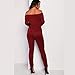 Longwu Women's Fashion off-Shoulder Drawstring Jumpsuits Rompers Knee Hole Pants with Pockets Lounge Wear