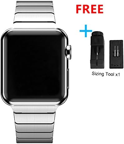 Hirotech Band for Apple Watch Series 3 Bands, Stainless Steel Replacement Band Wrist Strap with Butterfly Buckle Clasp for iWatch 42mm 2018 Series 3 / 2 / 1 (Sliver, 42mm)