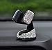 TISHAA Bling Car Phone Mount –Stand Suction Holder Rhinestone Crystal Glitter Universal Air Vent 360 Adjustable Windshield Dashboard Cute Accessories iPhone Android (White 360)