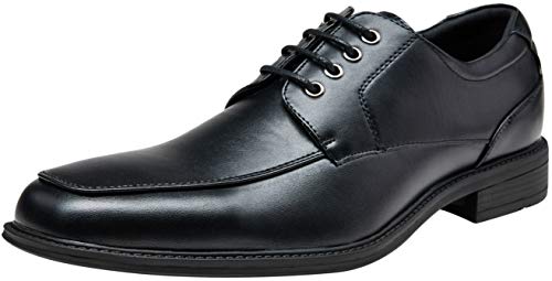 VEPOSE Men's Dress Shoes Formal Square Toe Lace up Oxfords(12,Black-b)