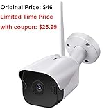 Amzpas Outdoor Security Camera, 1080p Night Vision WiFi Camera 2.4G Outdoor Wireless Camera IP65 Bullet Camera with Siren Alarm, Motion Detection, Two-Way Audio, Ethernet Cable/WiFi Connection Support