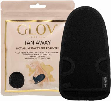 Glov Exfoliating Glove-tan Eraser Mitt for Self Tan Removal Fake Tan Glove Reusable Tanning Mitt Smooth Skin Vegan Universal Fit 90% Viscose Bamboo 100 Uses