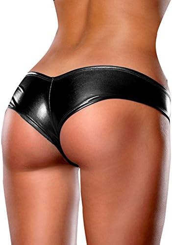 8 Colors Women's Metallic Micro Shorts Panty Thong Wet Look G-string Pole Dancing Party Wear for Women