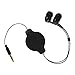 Pilot Electronics CA-4213E 3 Foot Retractable Headphones, Black