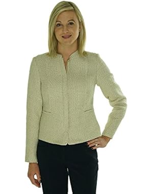 Petite Khaki Beige Tweed Two-Pocket Jacket 10P