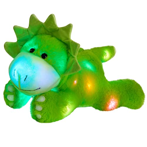 Glow Guards 15'' Light up Dinosaur Stuffed Animal LED Soft Triceratops