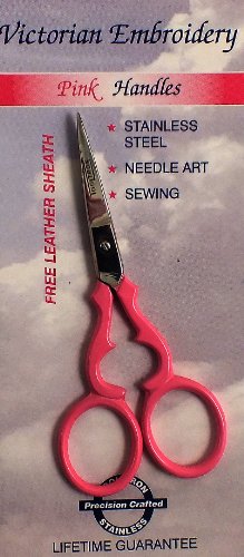Tooltron Victorian Embroidery Scissors with Pink Handles