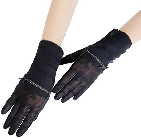 UV Protection Touchscreen Lace Gloves,Women Skid Resistant Driving Breathable (Black)