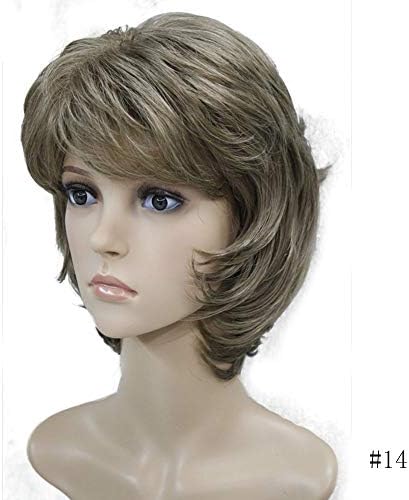 Women Synthetic Wig Short Auburn/Blonde Natural Wigs Capless Layered Hairstyles 14 6inches