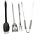 Harbor Creek 4-Piece Barbecue Grill Set- Stainless Steel Grilling Utensils- Heat Resistant Tool Handles- Dishwasher Safe- Accessories Include Spatula, Fork, Tongs & Brush
