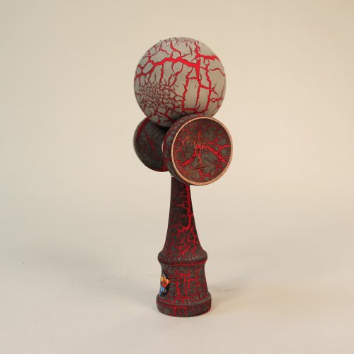 Bahama Kendama Full Crackle - Grey over Red