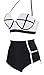 LA PLAGE Women's Colorful High Waist Padded Bathing Suit Size US XX-Large White