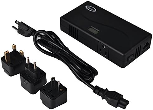 Selnice 200Watts Step Down Voltage Converter 220V to 110V International Travel Power Converter with Output Voltage LCD Display and 4-Port USB Charger UK AU EU US Adapter Plugs Black