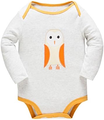 Yatong Baby Long Sleeve Bodysuit for Boys and Girls Onesies Baby Romper (12-18 Months, White)