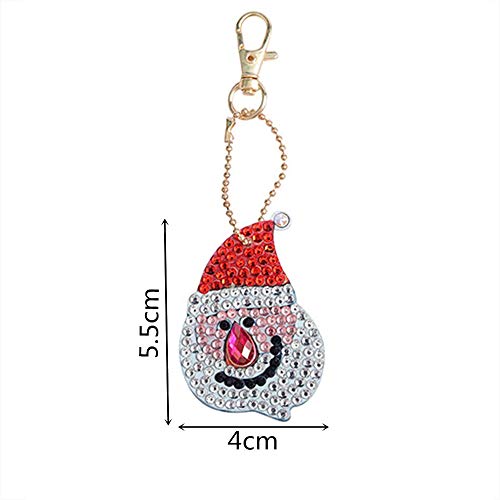 Businda 5 Pack Christmas DIY Keychains with Elders, Diamond Painting 5D Mosaic Making Full Drill Special Shape Diamond Painting Pendant Decor for Art Craft Key Ring Phone Charm Bag Decor(Elders)