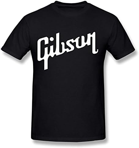Teelife Men's Gibson Musical Instruments Logo T-shirt Black X-large