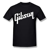 Teelife Men's Gibson Musical Instruments Logo T-shirt Black X-large