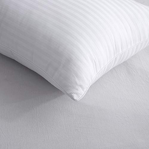 JUSPURBET Hotel Bed Pillow for Side Sleepers and Back Sleepers (2 Pack) - Luxury Plush Gel Best Pillow for Home,100% Cotton Cover - Queen Size - Thumbnail 6