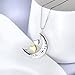 DAOCHONG Sterling Silver Always My Sister Forever My Friend Moon Double Love Heart Pendant Necklace, 18