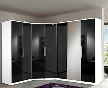 Eck Kleiderschrank Mit 7 Spiegelturen Germania Bremen Schwarz Mit Weiss Mit Aufbau Service Moglicherweise Nicht In Allen Landern Verfugbar Amazon De Kuche Haushalt