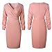 VERWIN V Neck Lantern Sleeve Beading Sheath Midi Dress Evening Cocktail Causal Bodycon Dress